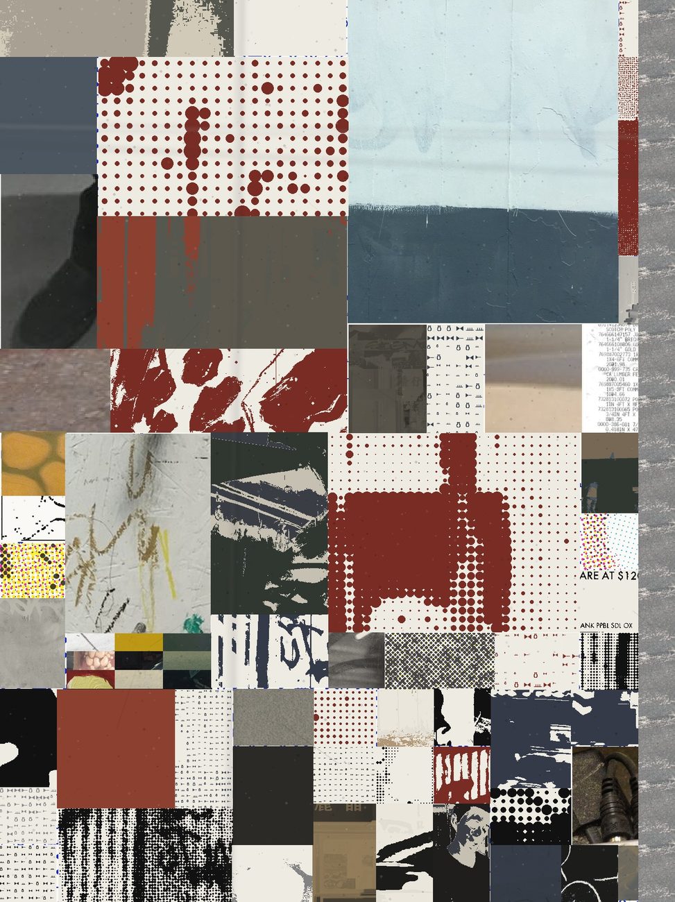 A collage plate: the plan for a painting.